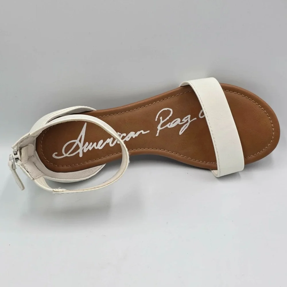 American Rag Akeley Open Toe Casual Ankle Strap White Sandals Womens Size 7.5W